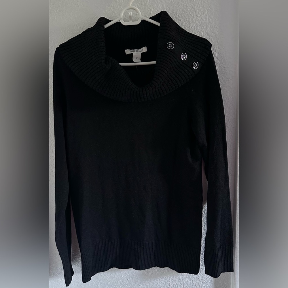 White House Black Market Black Cowl Neck Sweater